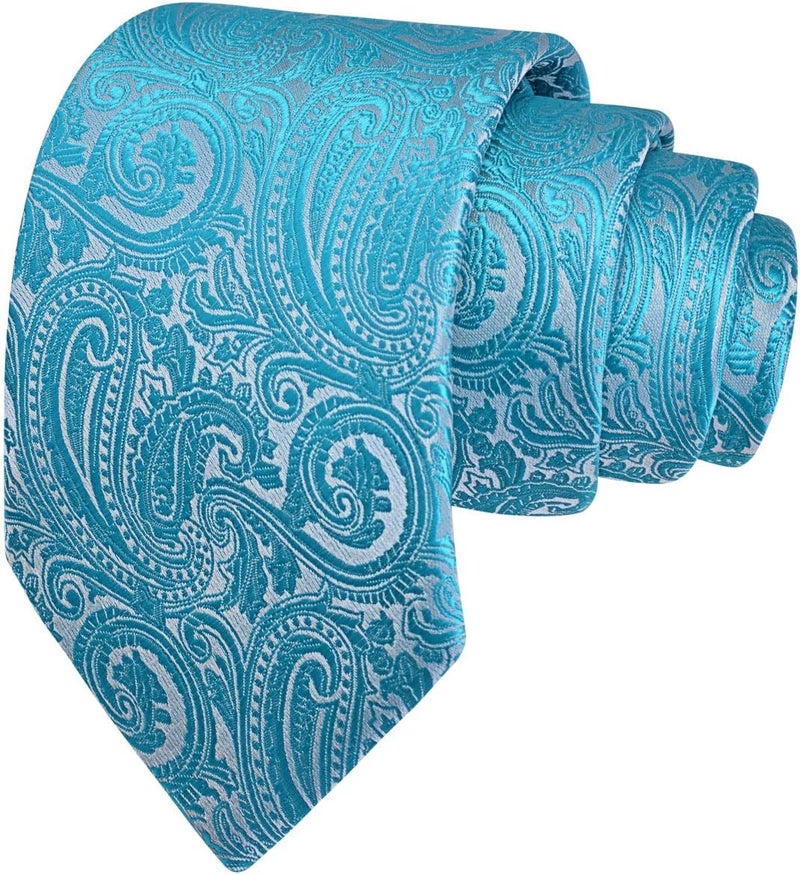 GUSLESON 3.15"(8cm) Fashion Paisley Ties Mens Woven Jacquard Necktie for Wedding - Image 1